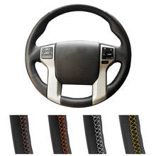 Cobertura de volante personalizada do carro para toyota land cruiser prado 2010-2014 tundra tacoma 4 corredor envoltório de direção de couro automático 2024 - compre barato