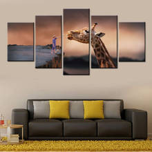 5 Pieces HD Giraffe Nursery Print Painting Animal Modular For Modern Decorative Bedroom Living Room Home Wall Art Decor 2024 - buy cheap