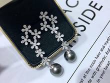 Lindo 925 brincos de prata esterlina joias montadas peças de acessórios para mulheres contas de pérolas pedras ágata jade 2024 - compre barato