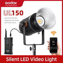 Godox 150w ul150 UL-150 5600k temperatura de cor silencioso bowens montagem led luz vídeo controle remoto e suporte app 2024 - compre barato