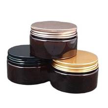 100G 100ML Plastic Cream Jar, Dark Brown Box Electroplating Aluminum Lid, High-Grade Cosmetic Packing Container, 30pcs/lot 2024 - buy cheap