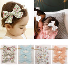 3Pcs/Set Cute Flower Printed Baby Hair Accessories Bows Kids Hairband Headbands For Girls Turban Children Hair Clips Hairpins 2024 - buy cheap