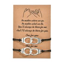 2Pcs Handcuff Freedom Justice Charm Friendship Couple Lover Bracelets Kit Unisex Y1AC 2024 - buy cheap