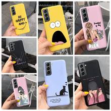 Funda de teléfono de dibujos animados de Color caramelo para Samsung Galaxy S21 + 5G, carcasa de silicona suave a la moda, cubierta de parachoques para Samsung S21 Plus S 21 + G996B 2024 - compra barato