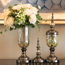 Europa luxo cristal vaso de vidro estatueta mobiliário doméstico artesanato decoração ornamento moderno clássico americano arranjo flor 2024 - compre barato