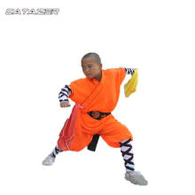 Популярные Детские Взрослые апельсин Шаолинь монах студентов кунг-фу форма для боевых искусств Вин Чун Тай чи костюм 2024 - купить недорого