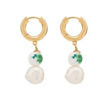baroque freshwater pearl dangle earrings ювелирные изделия for women 2020 statement fashion kpop earrings handmade accessories 2024 - купить недорого