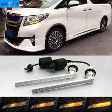 1Pair Car Dynamic turn signal light LED DRL Daytime Running Light For Toyota Alphard Vellfire 20 Vellfire 30 2024 - buy cheap