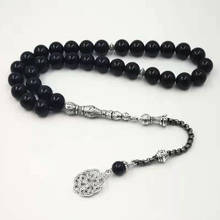 Onxy 33 águas pretas do homem tasbih, tudo é nova pulseira, presente, misbaha, acessórios, contas de oração, 33 66 99 contas jóias 2024 - compre barato