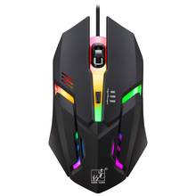 Mouse gamer colorido dpi 800/1200/1600, ajustável, para computador portátil, com fio brilhante 2024 - compre barato