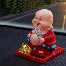 Ornamentos modelo de monge solar, decoração de carro criativo, pequeno monge que agita cabeça da criança, brinquedos solares, novidade, brinquedos 2024 - compre barato