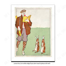 Art Nouveau vintage poster print - Man reading a book with Hares (1895) by Edward Penfield. 2024 - buy cheap