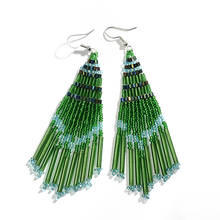 Bohemian Tassel Earrings For Women Handmade Green Beads Earrings Fashion Jewelry Long Dangle Statement Earrings 2024 - buy cheap