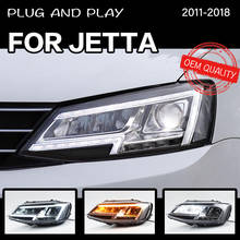Faro LED para coche, accesorio para VW Jetta MK6 2012-2018, DRL Hella 5, lente de Xenón Hid H7 Volswagen Jetta 2024 - compra barato