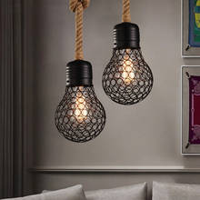 Винтажные черные подвесные светильники E27 лампа Эдисона в промышленном стиле ретро подвесные светильники из кованого железа бар кофе ресторан светильники 2024 - купить недорого