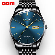 DOM-reloj mecánico de pulsera para hombre, cronógrafo automático de marca superior de lujo, informal, de cuero, resistente al agua, M-89BK-2M 2024 - compra barato