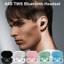 A6S TWS Bluetooth гарнитура Беспроводные 5,0 Игровые наушники спортивные наушники-вкладыши с микрофоном зарядный чехол для планшета Huawei Xiaomi Универсальный 2024 - купить недорого