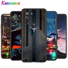 Aircraft plane airplane for Samsung Galaxy S21 Ultra Plus Note 20 10 9 8  S10 S9 S8 S7 S6 Edge Plus Black Phone Case 2024 - buy cheap