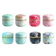 Flower Mini Tin Loose Tea Coffee Candy Storage Box Round Metal Case Wedding Favor Organizer Container Japanese Style 2024 - buy cheap
