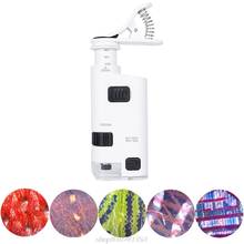 Microscopio con Clip para teléfono, lámpara LED, lupa, textil, A13 21, 80-120X, envío directo 2024 - compra barato