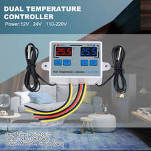 Dual Digital Thermostat Temperature Controller Two Relay Output Thermoregulator for incubator Heating Cooling XK-W1088 2024 - купить недорого