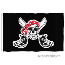 Halloween Pirate Flag 90x150cm Red Scarf Design Hanging Flying Polyester Decorative Black Flags and Banners for Home and Party 2024 - buy cheap