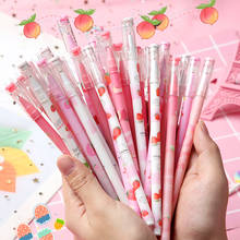 3PCS/lot Pink Style Peach Gel Pen Rollerball Pen School Office Supply Student Stationery Black Ink 0.5mm 2024 - buy cheap