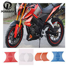 16pcs Strips Red/Orange/Blue/White Motorcycle Bike Wheel Tire Stickers Reflective Rim Tape Car Styling Sheet Sticker Tips 10-12" 2024 - buy cheap