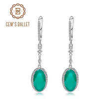 Gem's Ballet 12.5Ct Natural Green Agate Gemstones Elegant Drop Earrings For Women 925 Sterling Silver Fine Jewelry Drop Shipping 2024 - buy cheap
