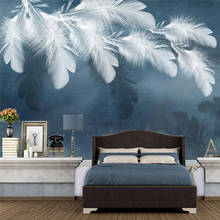 Самоклеящиеся водонепроницаемые обои 3D в скандинавском стиле, перьевые фрески для гостиной, спальни, домашнего декора, Роскошные 3D наклейки на стену 2024 - купить недорого