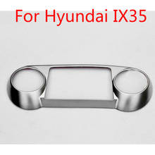 Car-Styling ABS Chrome Car-Covers Center Console Control Panel Cover Sticker Interior Accessories For Hyundai IX35 2010-2015 2024 - compre barato