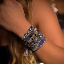 Bluestar miyuki pulseira de miçangas, bracelete para mulheres joias femininas olho turco pulseiras tecidas à mão 2024 - compre barato