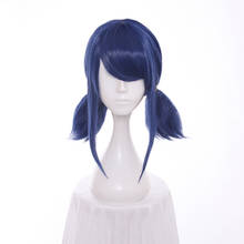 IHYAMS Wig Ladybug Cosplay Wigs Blue Double Ponytails Straight Cosplay Wig Halloween Heat Resistant Synthetic Hair + Wig Cap 2024 - купить недорого