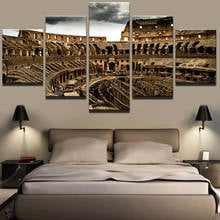 Posters e impressões no quadro de parede fotos modulares vintage 5 painel o coliseu romano casa decoração pinturas em tela 2024 - compre barato