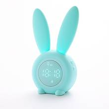 Creative LED Sound/Light Controlled Little Night Light Cute Rabbit Time Clock Electronic Gift Temperature Display Alarm Clock 2024 - buy cheap