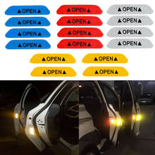 4Pcs/Set Car OPEN Reflective Tape Warning Mark Reflective Open Notice For LADA Priora Sedan sport Kalina Granta Vesta X-Ray 2024 - buy cheap