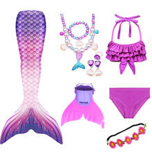 Girls Ariel Swim Mermaid Tails for Swimming Costume Kids Children Little Mermaid Swimsuit Swimwear With No MonoFin Cosplay 2024 - buy cheap