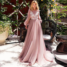 Женское вечернее платье LORIE, розовое платье с длинными рукавами, кружевной аппликацией, пляжное платье принцессы для выпускного вечера, раз... 2024 - купить недорого