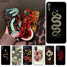 Hand animal Snake Flower Pattern Phone Case For Samsung Galaxy A21S A01 A11 A31 A81 A10 A20E A30 A40 A50 A70 A80 A71 A51 2024 - buy cheap