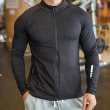 Спортивная куртка мужская быстросохнущая, на молнии, эластичная, для бега, фитнеса, спортзала, спортивная одежда, осень-зима 2024 - купить недорого