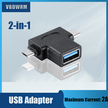 Угловой USB-C OTG адаптер 2-в1 Micro USB 3,1 Type C OTG кабель конвертер адаптер для Android Google Nexus Samsung Galaxy 2024 - купить недорого