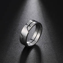 COOLTIME Silver Color Men's Ring Stainless Steel Couple Rings Gift for Men Women Finger Ring Wedding Engagement Fashion Jewelry 2024 - купить недорого