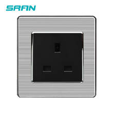 SRAN 13A UK standard wall power socket with safety gate stainless steel panel 86mm*86mm gold/black/white 2024 - buy cheap