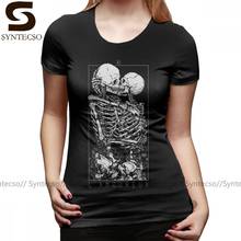 Skeleton T-Shirt The Lovers T Shirt Plus Size Black Women tshirt Short-Sleeve O Neck Printed Cotton Street Wear Ladies Tee Shirt 2024 - buy cheap