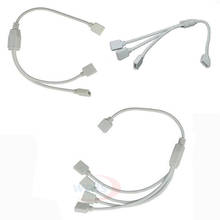 1pcs white RGB connector 4PIN 1 To 2/3/4 Cable RGB LED Flexible Strip Female Connector For 3528 5050 RGB SMD Strip light 2024 - buy cheap