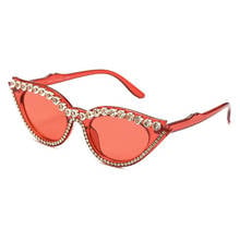 Rimless Vintage Rhinestone Sun Glasses Sexy Candy Color Cat Eye Sunglasses Women Female Women Eyewear Triangle Shades UV400 2024 - buy cheap