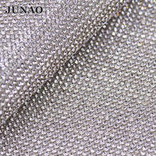 JUNAO-pegatina de malla con diamantes de imitación de cristal SS6 SS8, 24x40cm, embellecedor de cristal transparente, bandas, apliques de cuentas para Decoración 2024 - compra barato