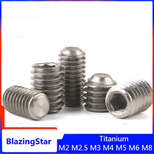 1PC M2 M2.5 M3 M4 M5 M6 M8 L= 6mm 8mm 10mm 15mm 20mm Pure Titanium Hexagon Socket Set Screw Wood Screws Hardware Ti Furniture 2024 - buy cheap