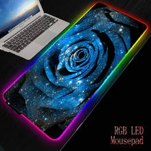 MRGBEST Голубая роза игровой коврик для мыши большой RGB компьютерный коврик для мыши геймер клавиатура Mause коврик для стола ПК игровой коврик для мыши 2024 - купить недорого