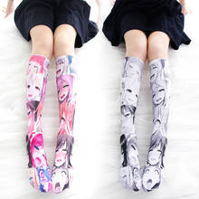 Calcetines por encima de la rodilla con estampado de dibujos animados, disfraz de Lolita, estilo gótico, Sexy, terciopelo 2024 - compra barato